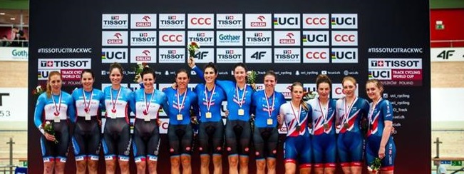 Tatiana Guderzo col quartetto sul podio di Pruszkow
