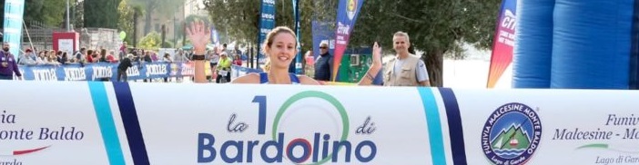 Valeria Roffino vittoriosa sul traguardo di Bardolino