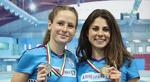 Soddisfazione sul volto di Elena Bell&ograve; ed Eloisa Coiro per la doppietta sugli 800m